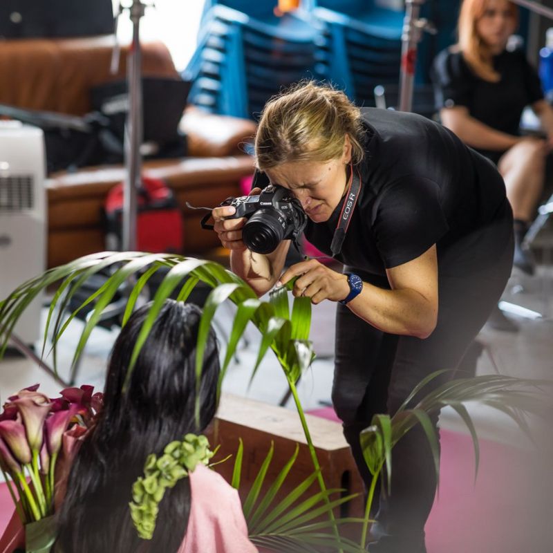 Guia Besana shooting subject in a studio setting RF 35mm F1.8 MACRO IS STM